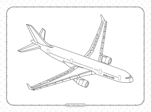 Printable Airbus A-330 Coloring Page