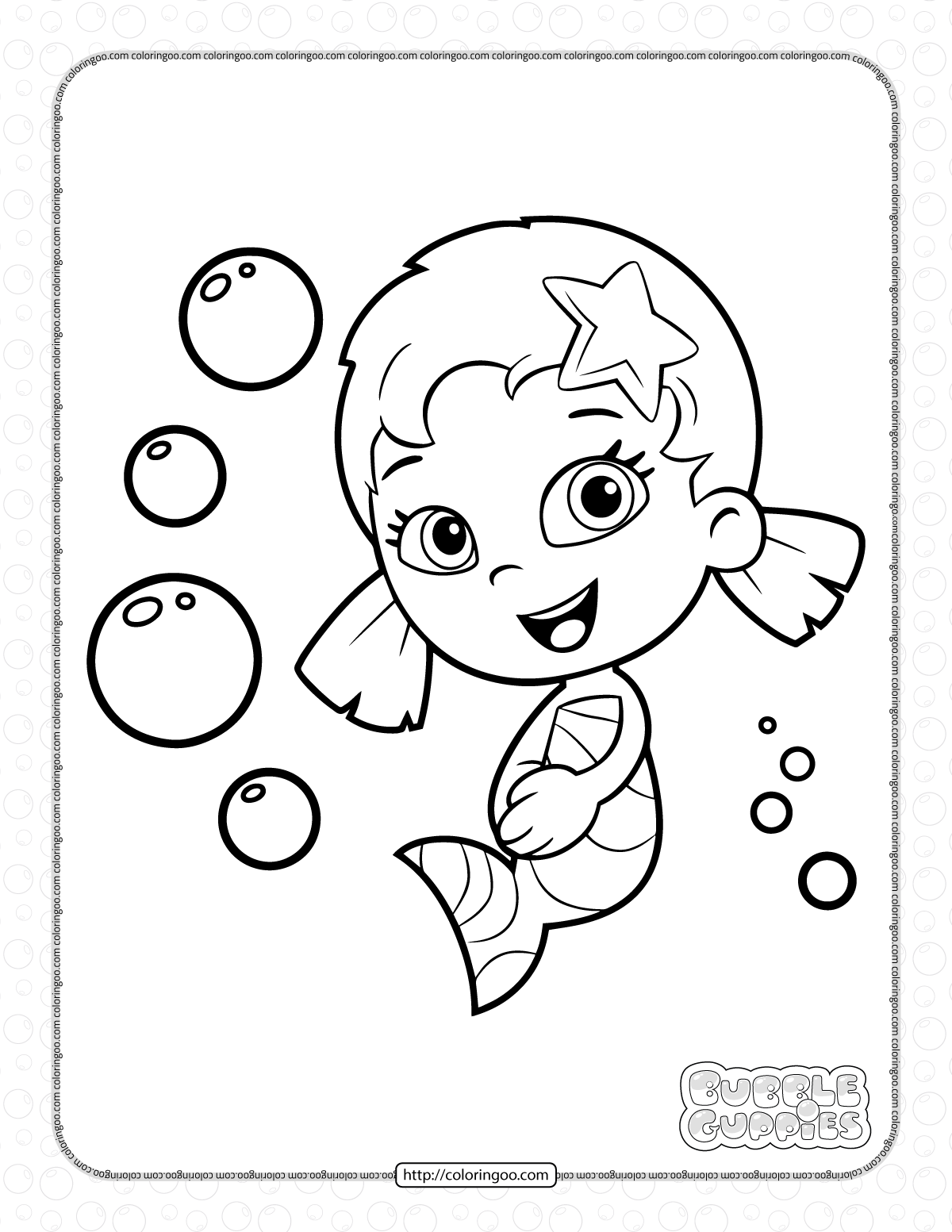 printable bubble guppies oona coloring page