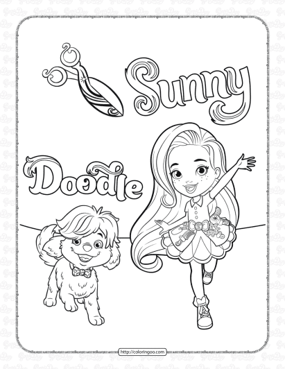 sunny and doodle coloring pages