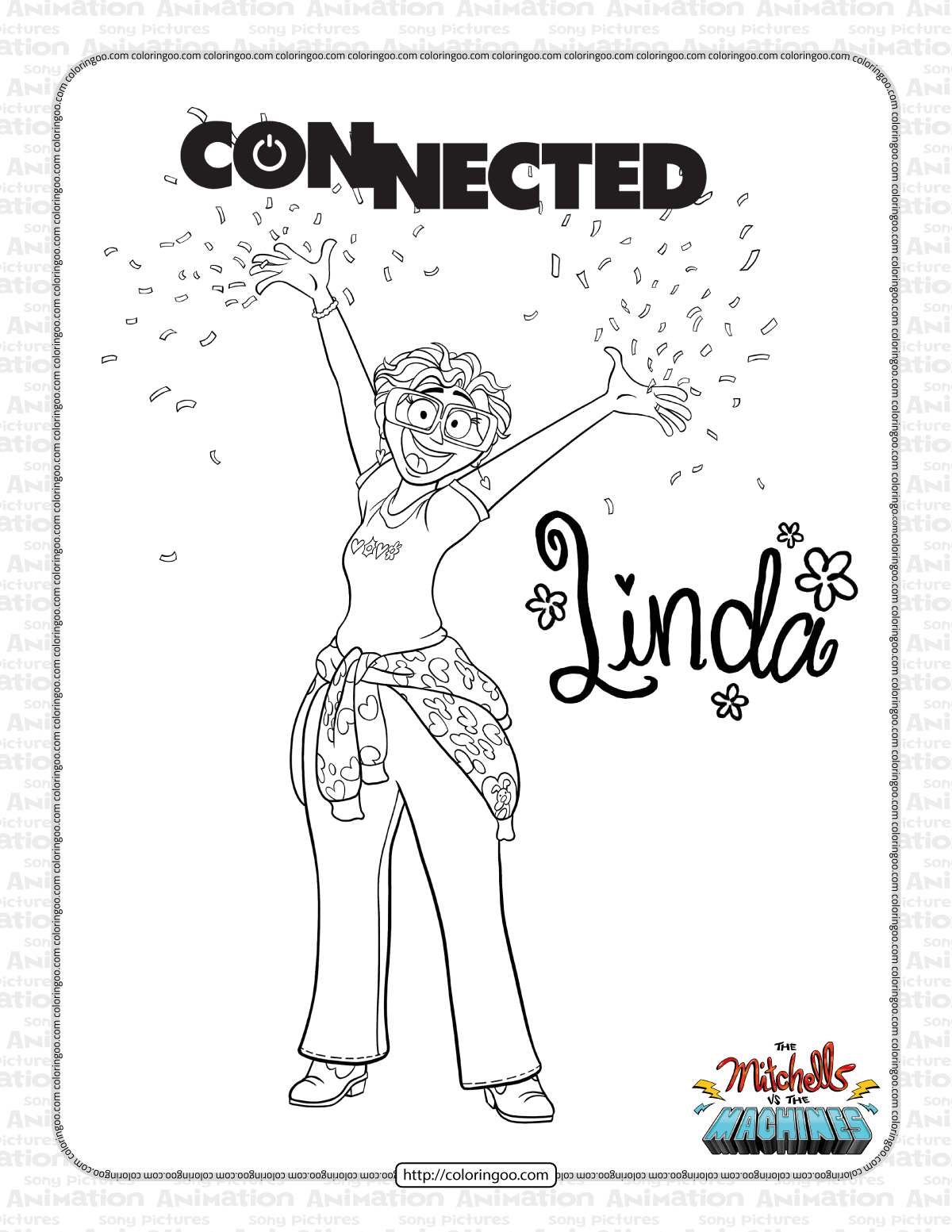 the mitchells vs the machines linda coloring pages
