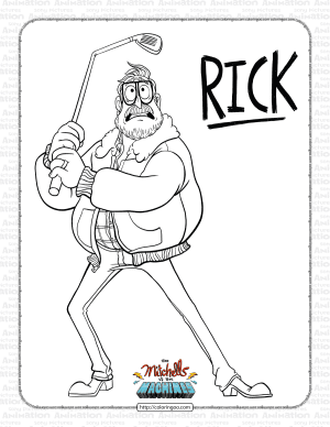 The Mitchells vs The Machines Rick Coloring Page
