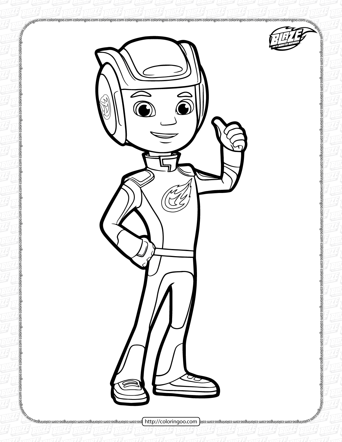the monster machines aj coloring page