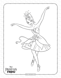 tiana wants to be a ballet dancer coloring page