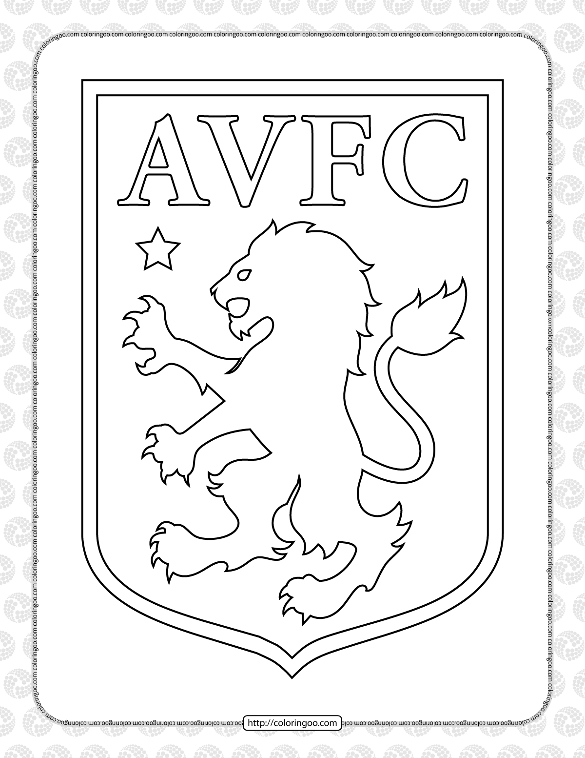 aston villa football club logo coloring page