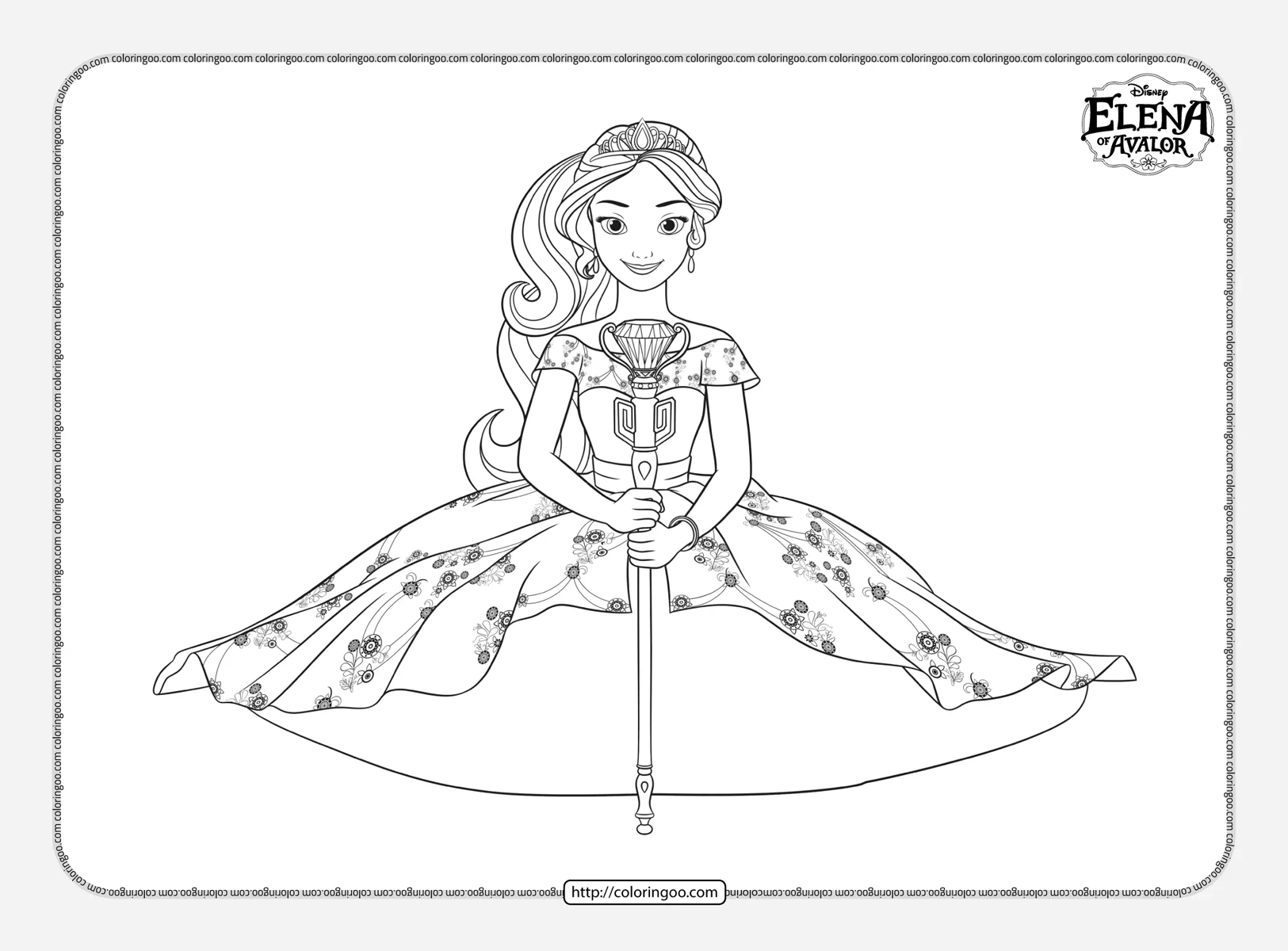 beautiful elena of avalor coloring pages