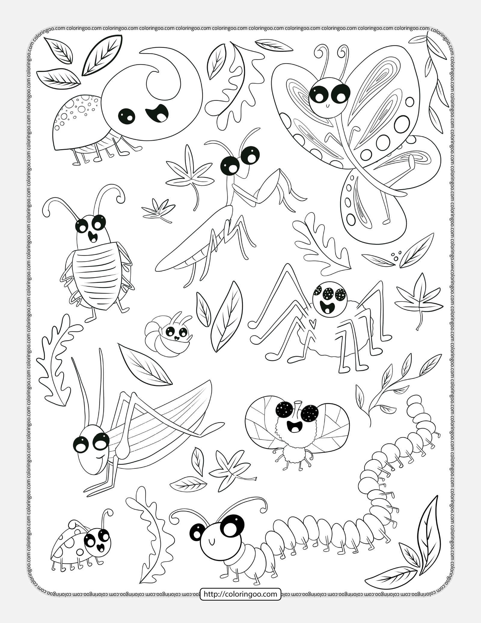 bugs doodle pdf coloring page
