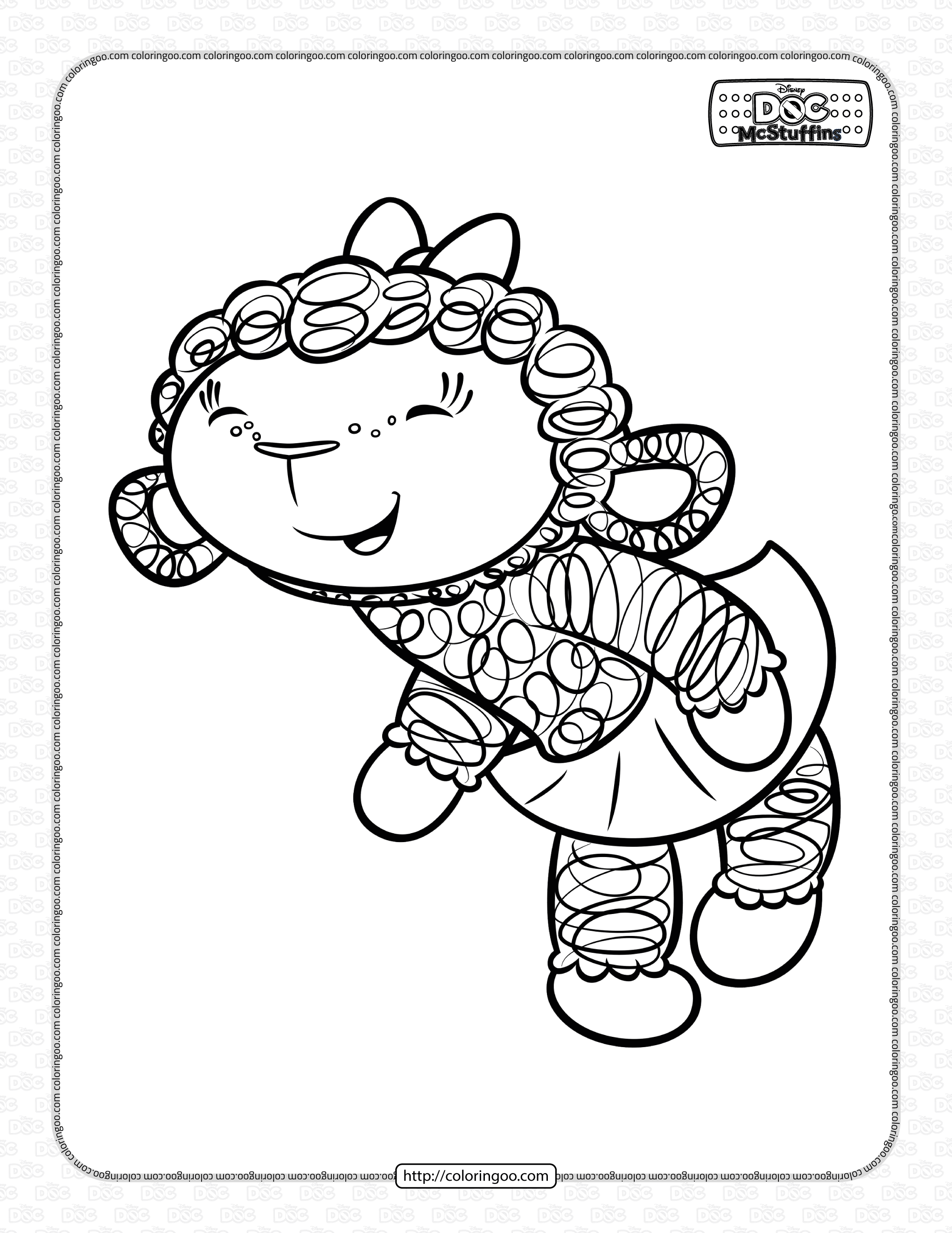 cute lambie from dottie mcstuffins coloring page