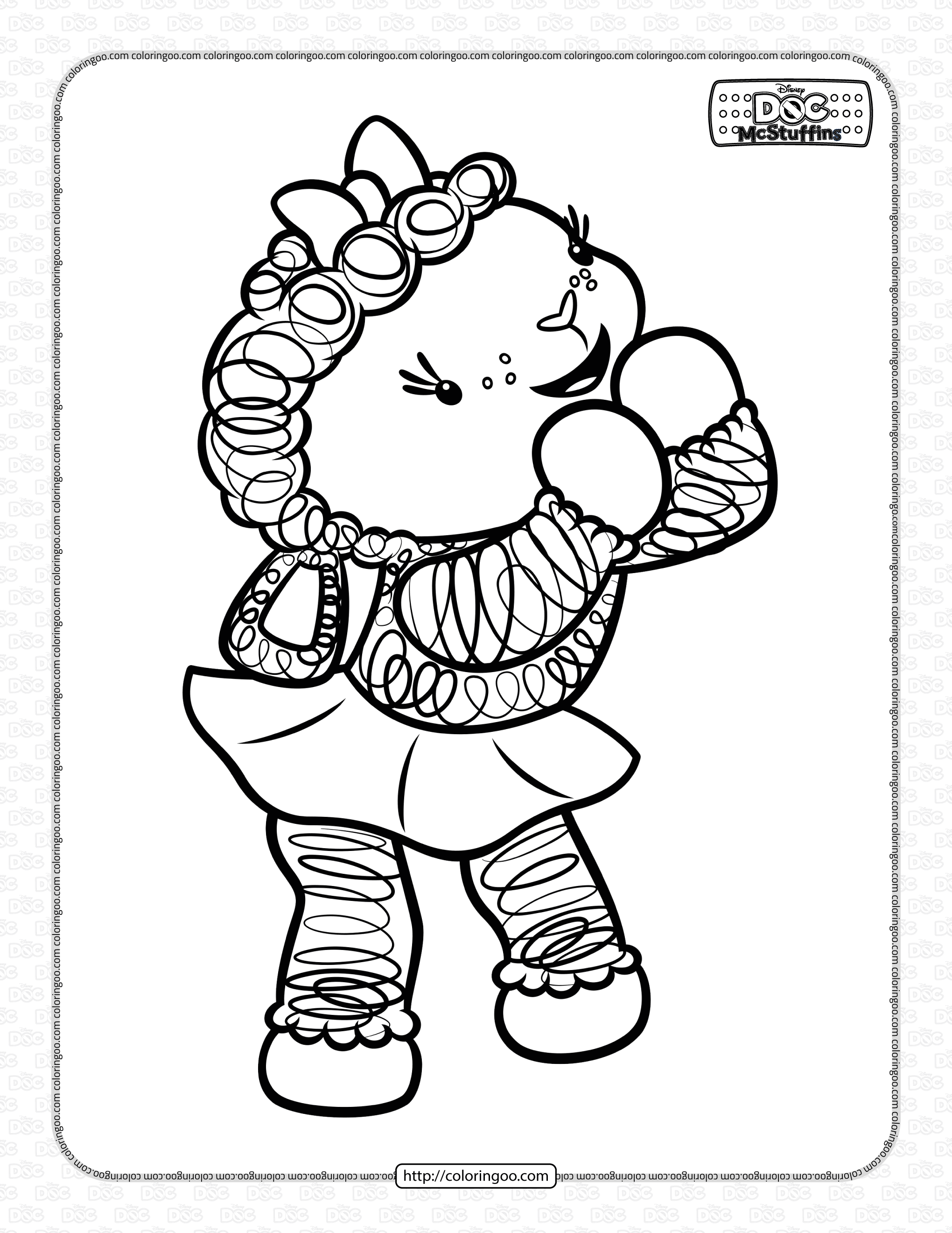 cute lambie from mcstuffins coloring pages