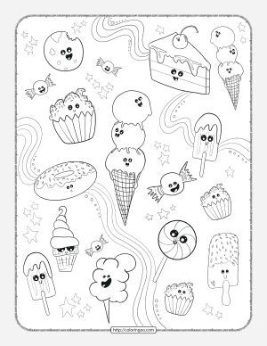Dessert Doodle Pdf Coloring Page