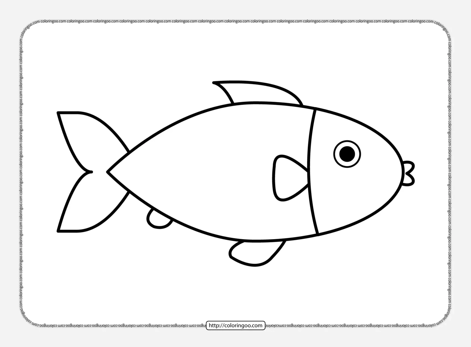 easy fish pdf coloring sheet