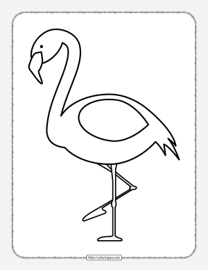 easy flamingo pdf coloring sheet