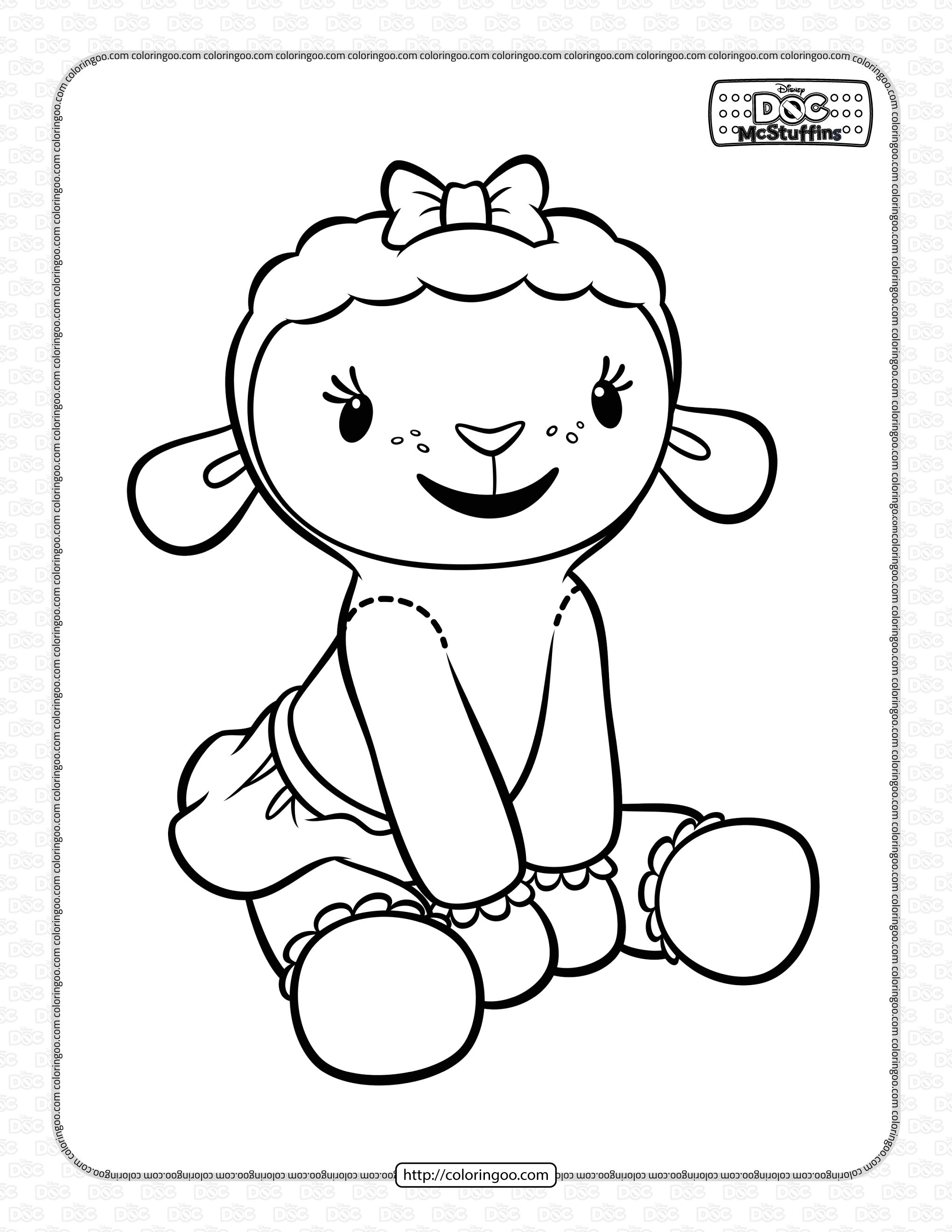 free printable cute lambie coloring pages