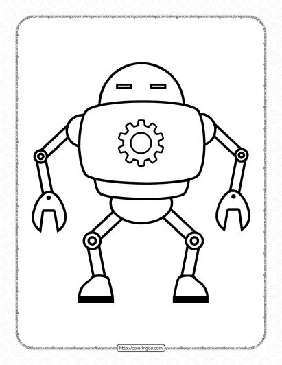 free printable robot coloring sheet