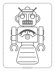 free printable robot pdf coloring page