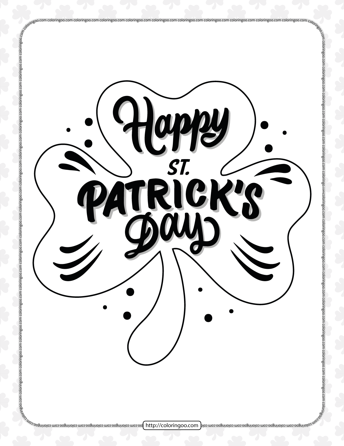 happy st patricks day coloring sheet