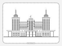 high school building coloring page