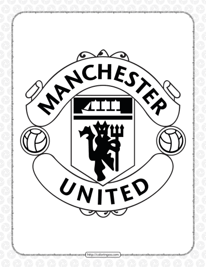 manchester united football team fc logo coloring page