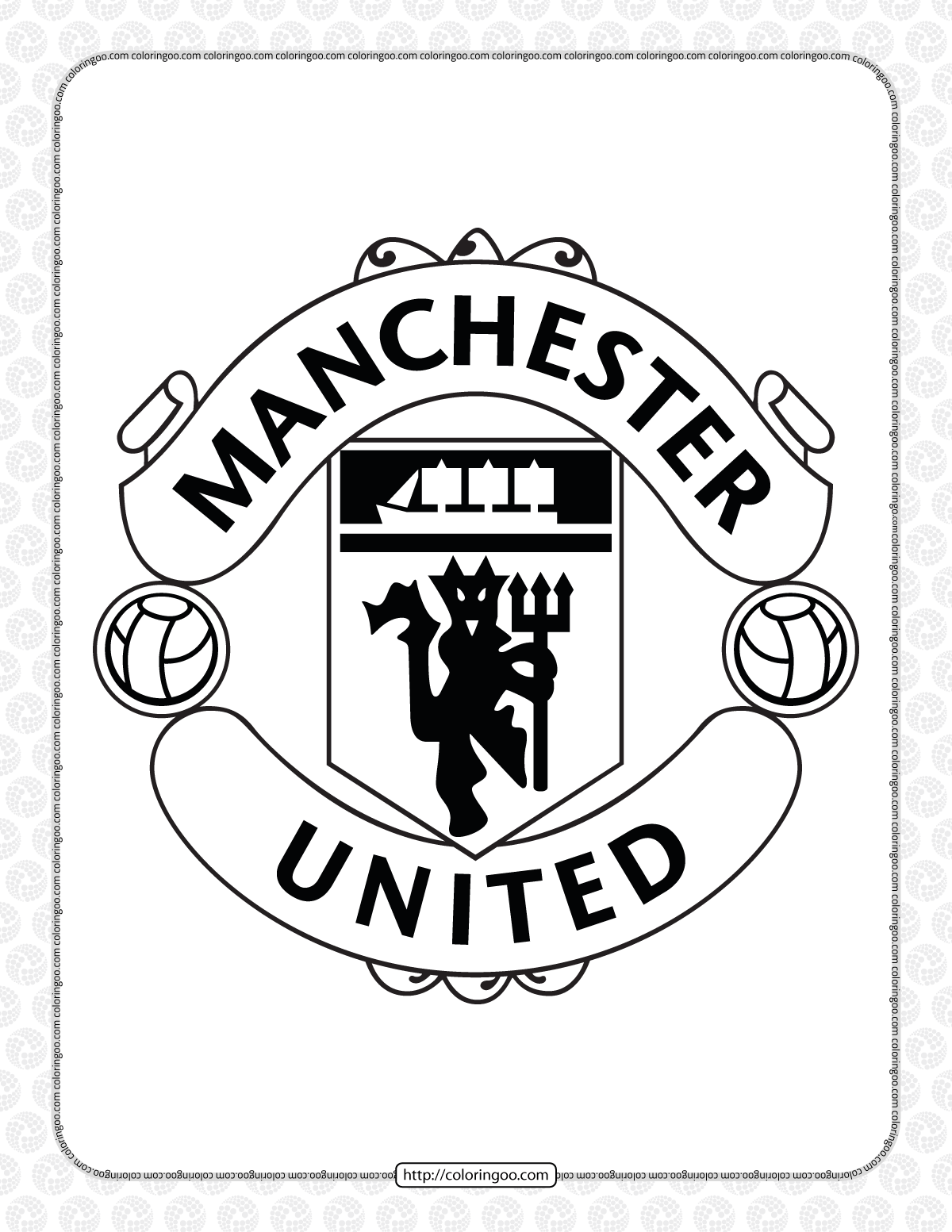 manchester united football team fc logo coloring page