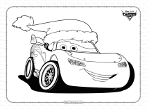 merry christmas lightning mcqueen coloring page