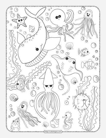 ocean doodle pdf coloring page