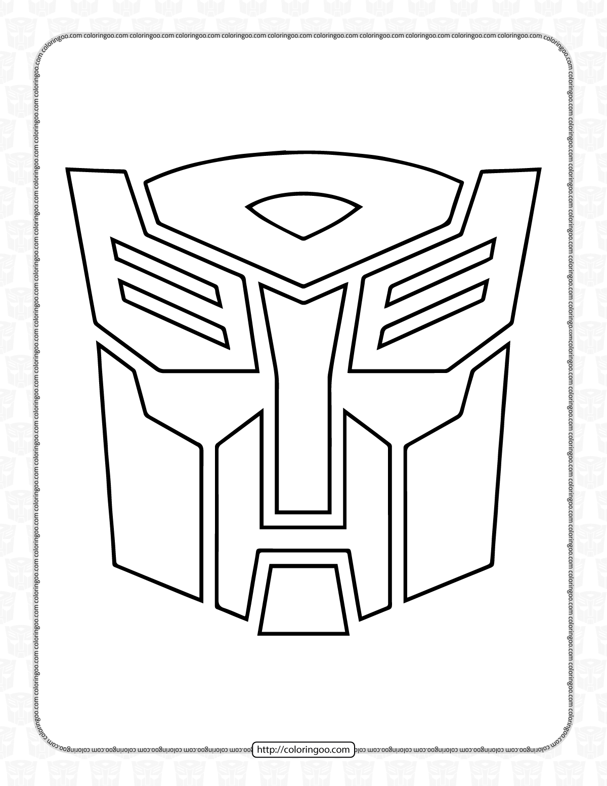 Printable Autobot Shild Pdf Coloring Page