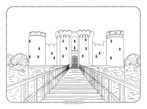 printable bodiam castle pdf coloring page