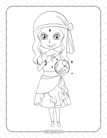 printable clairvoyant girl coloring page