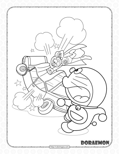 printable doraemon and nobita coloring page