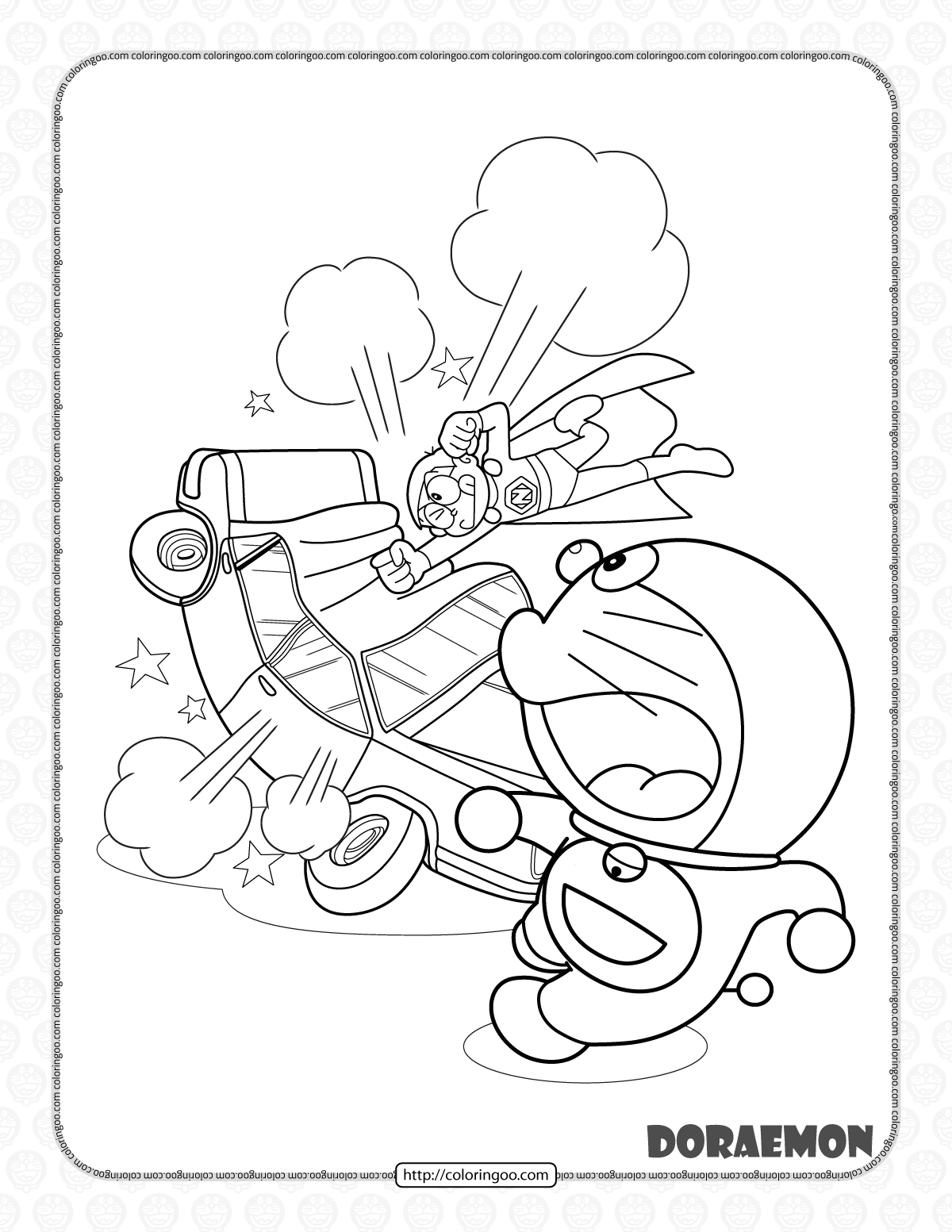 printable doraemon and nobita coloring page