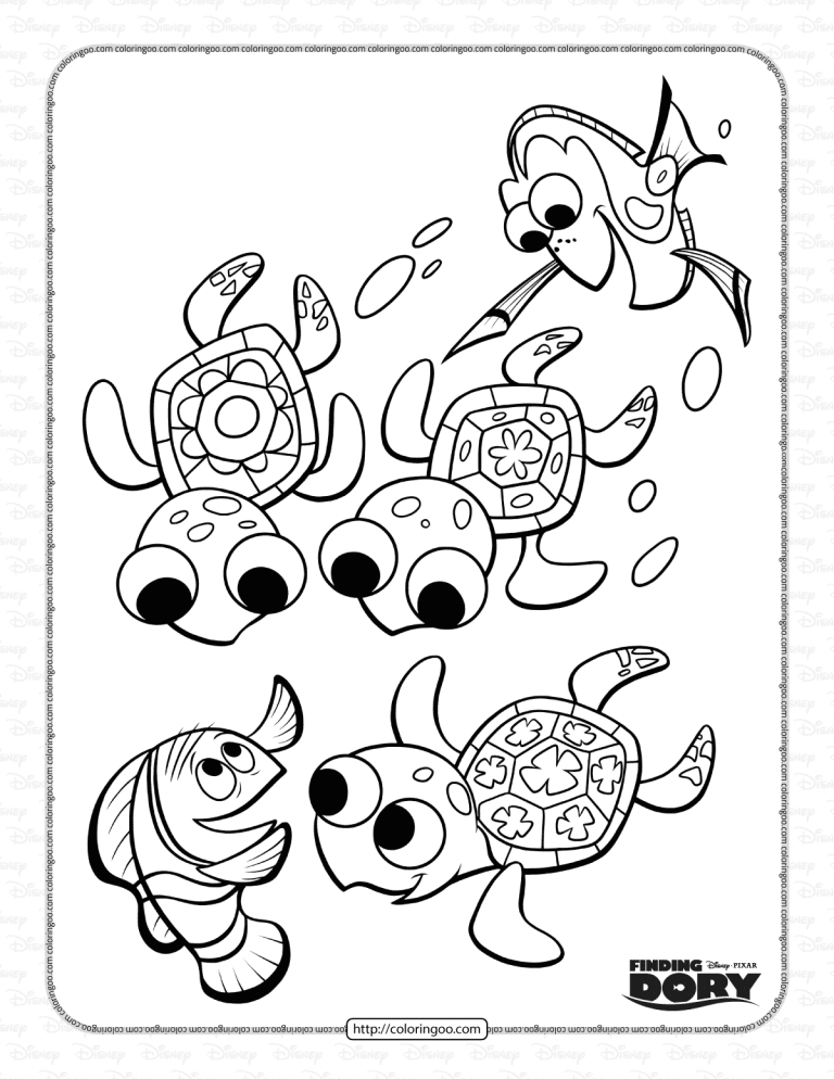 Disney Finding Dory and Hank Pdf Coloring Pages - Free Printable ...