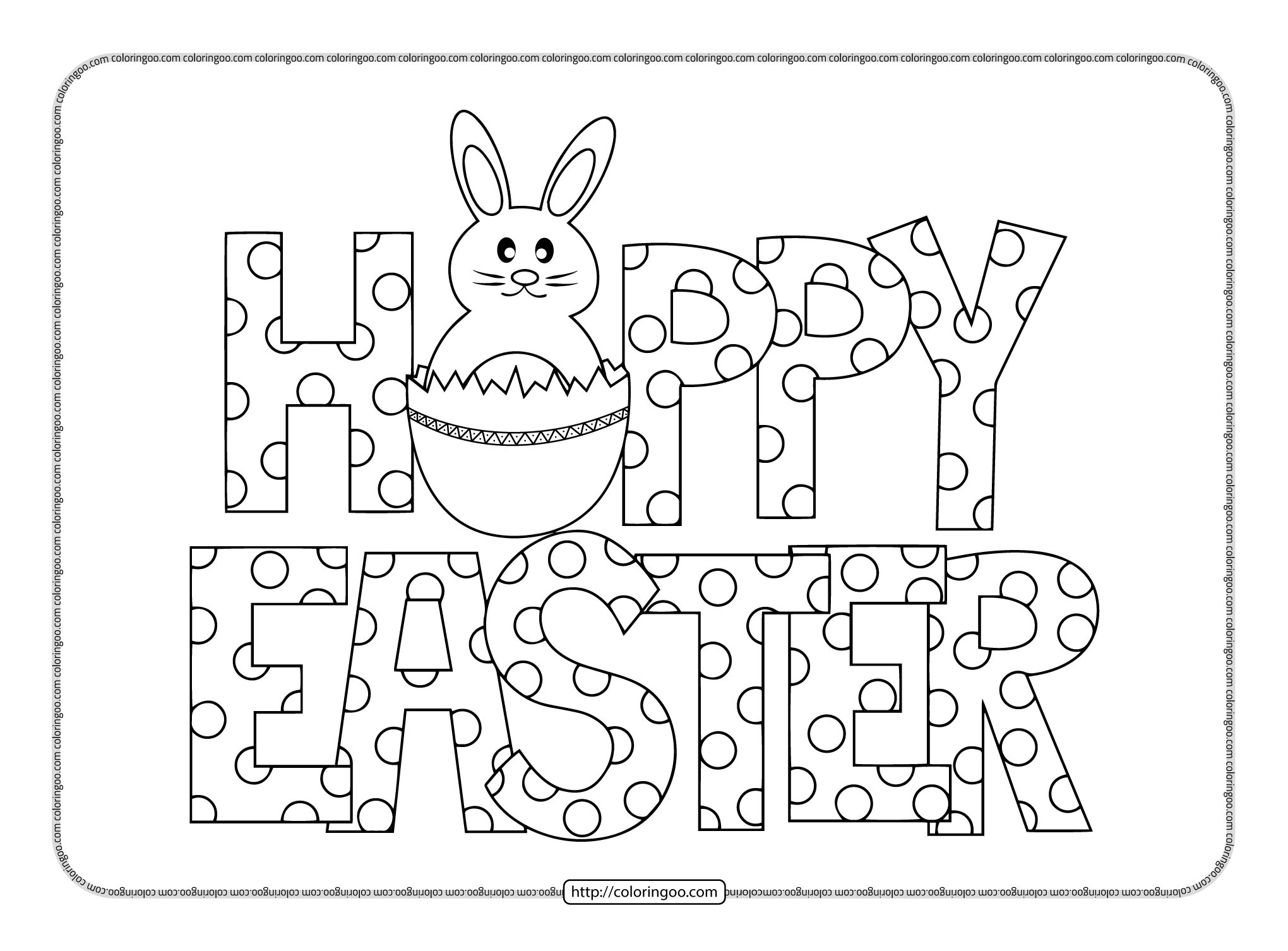 printable happy easter pdf coloring page