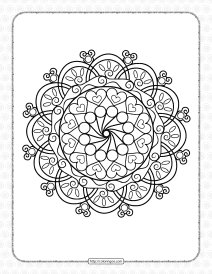 printable hearts mandala coloring pages