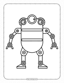 printable strange robot coloring sheet