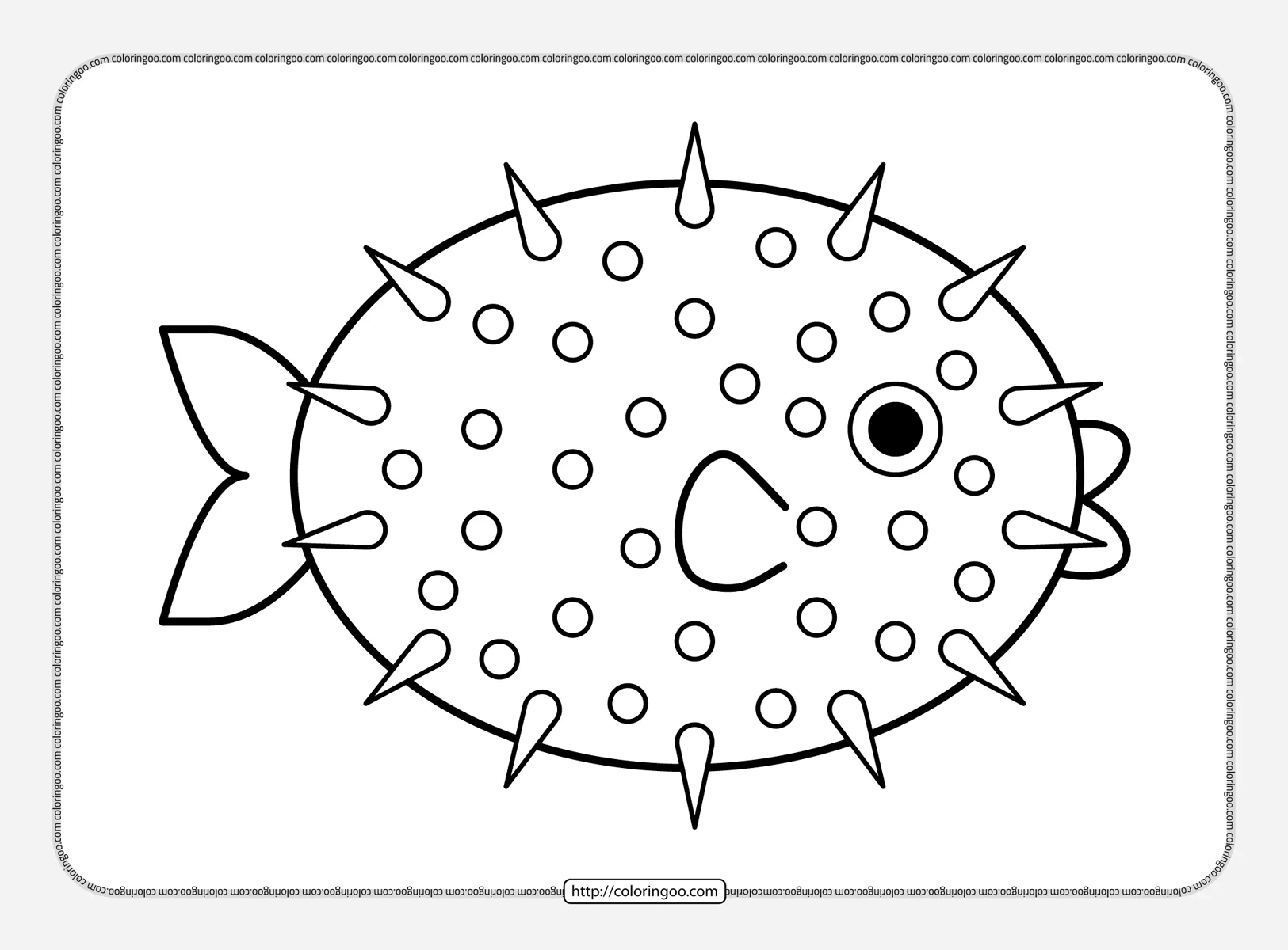 puffer fish pdf coloring sheet