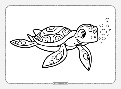 sea turtle pdf colouring pages