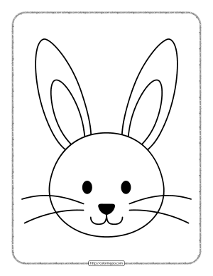 simple bunny head pdf coloring page