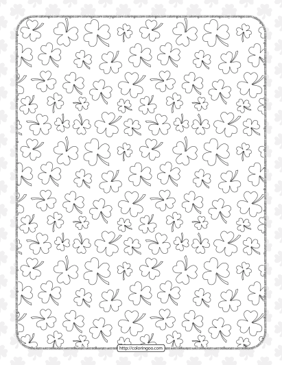 st patricks day shamrocks pattern coloring page