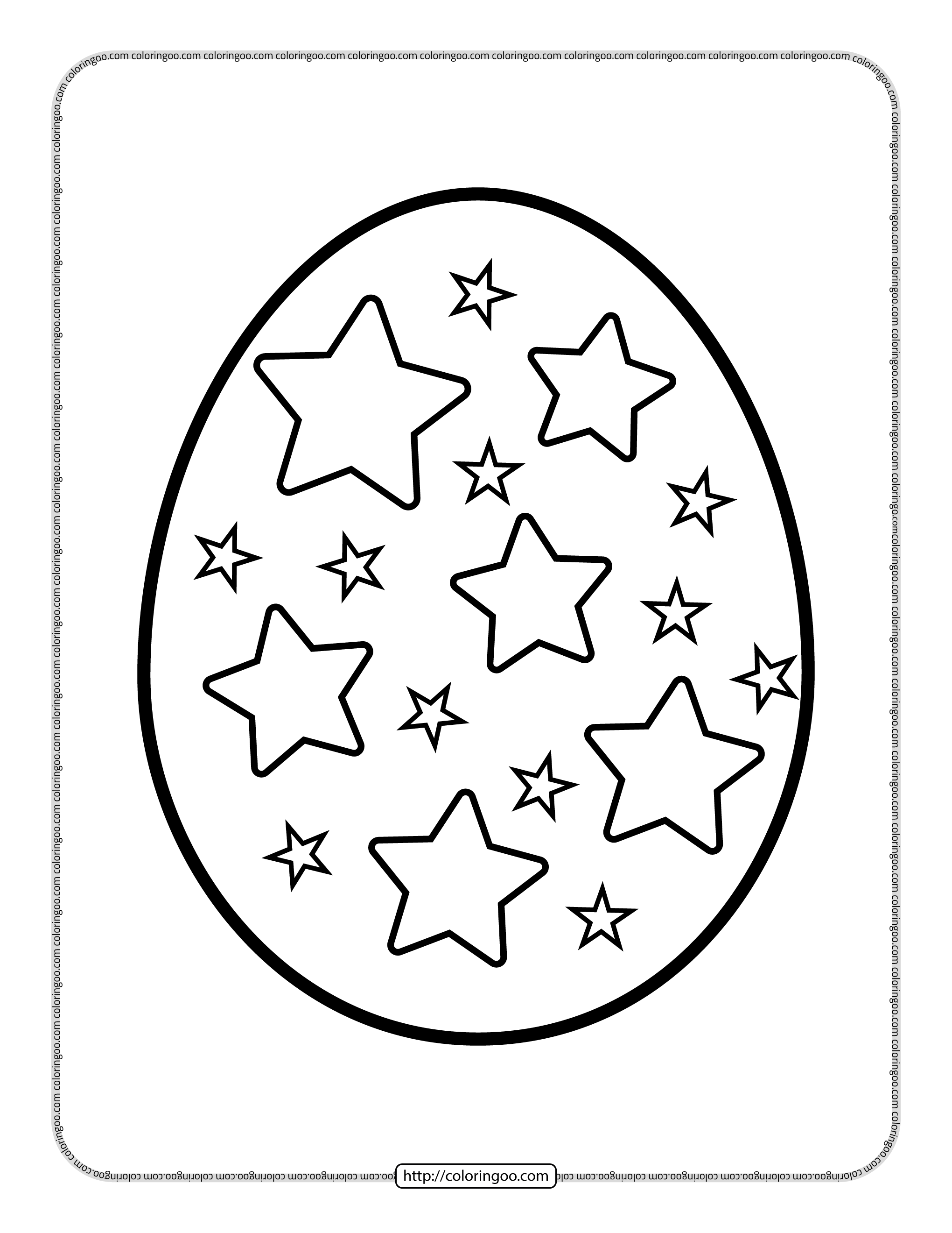 starry easter egg pdf coloring page