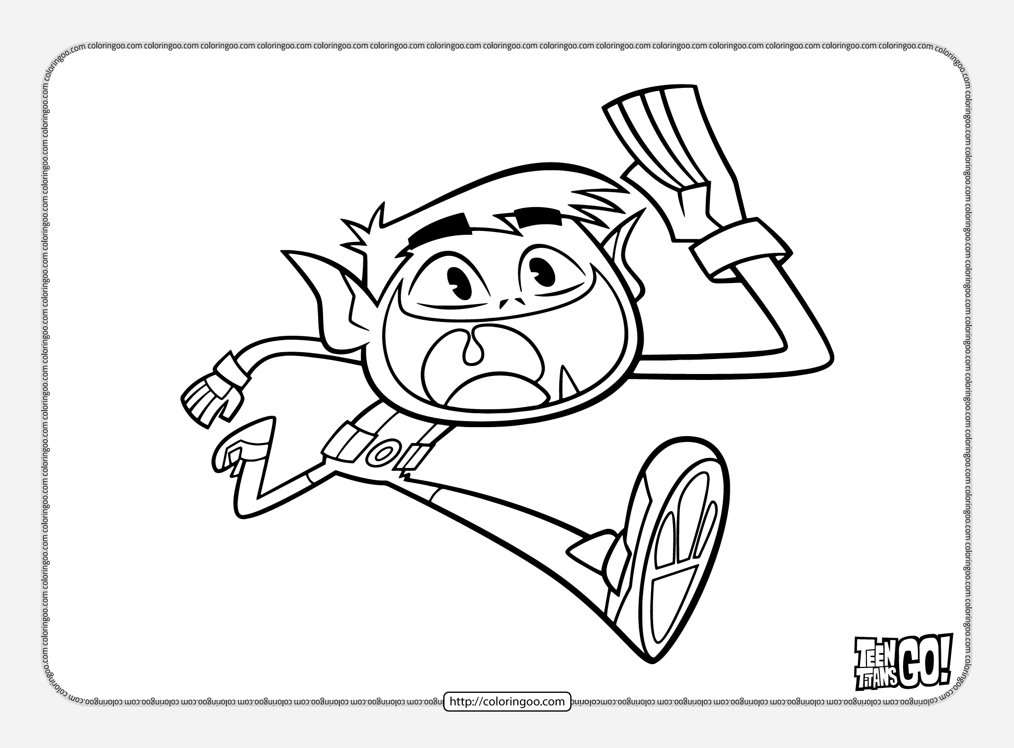 teen titans go beast boy coloring pages