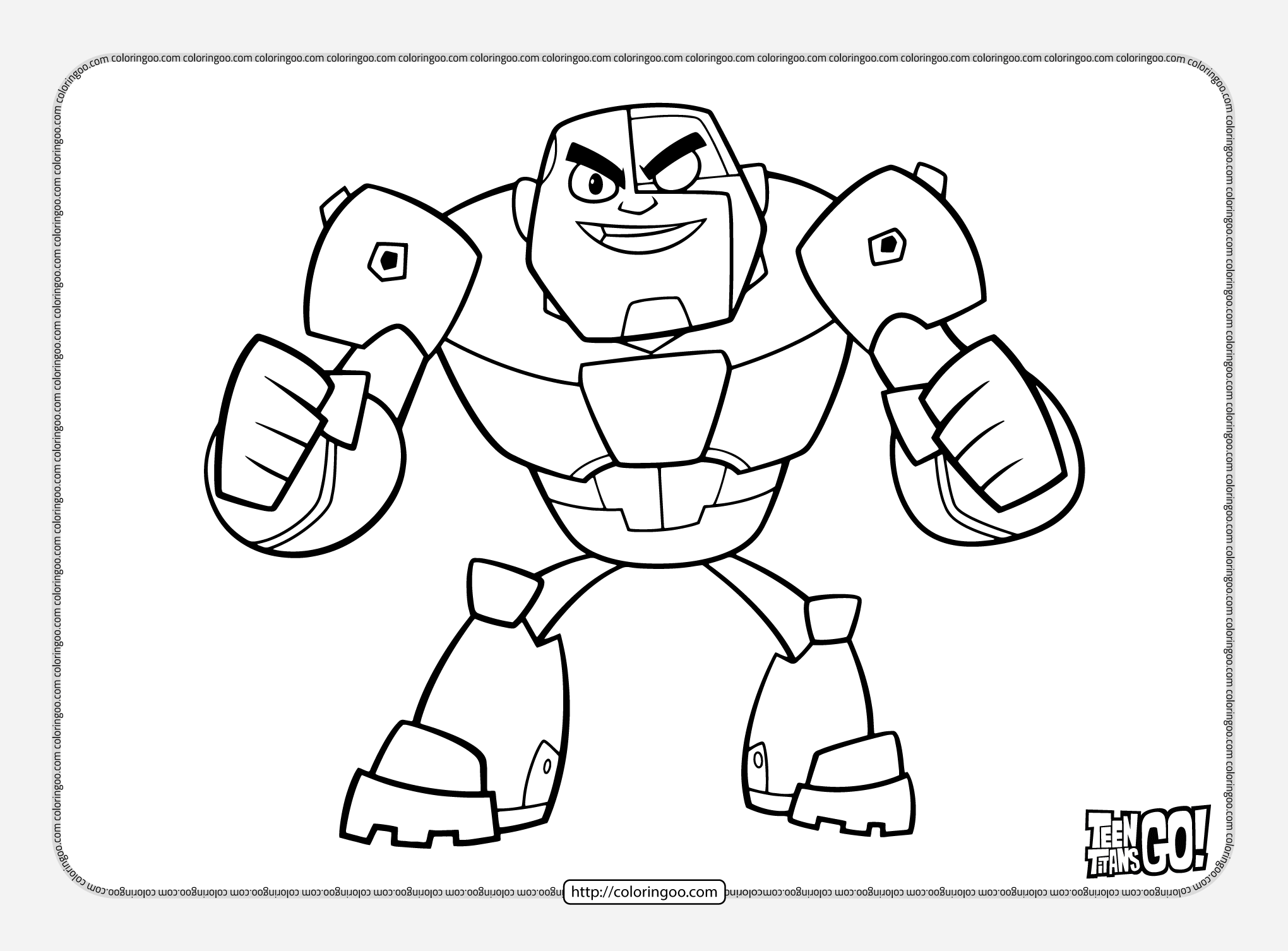 teen titans go cyborg coloring pages