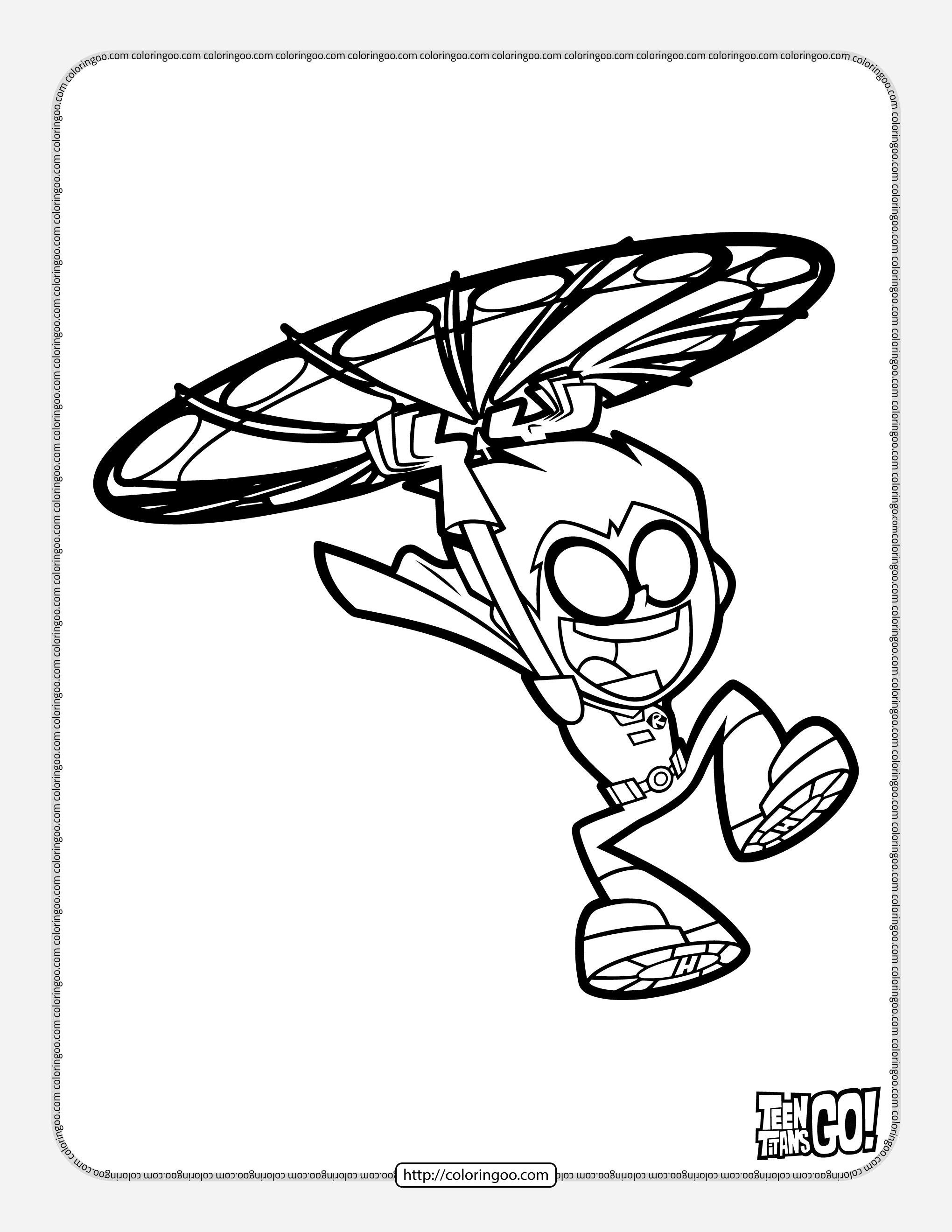 teen titans go robin pdf coloring pages