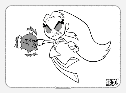 teen titans go starfire pdf coloring sheet