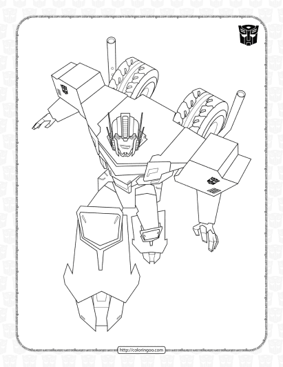 transformers optimus prime coloring page