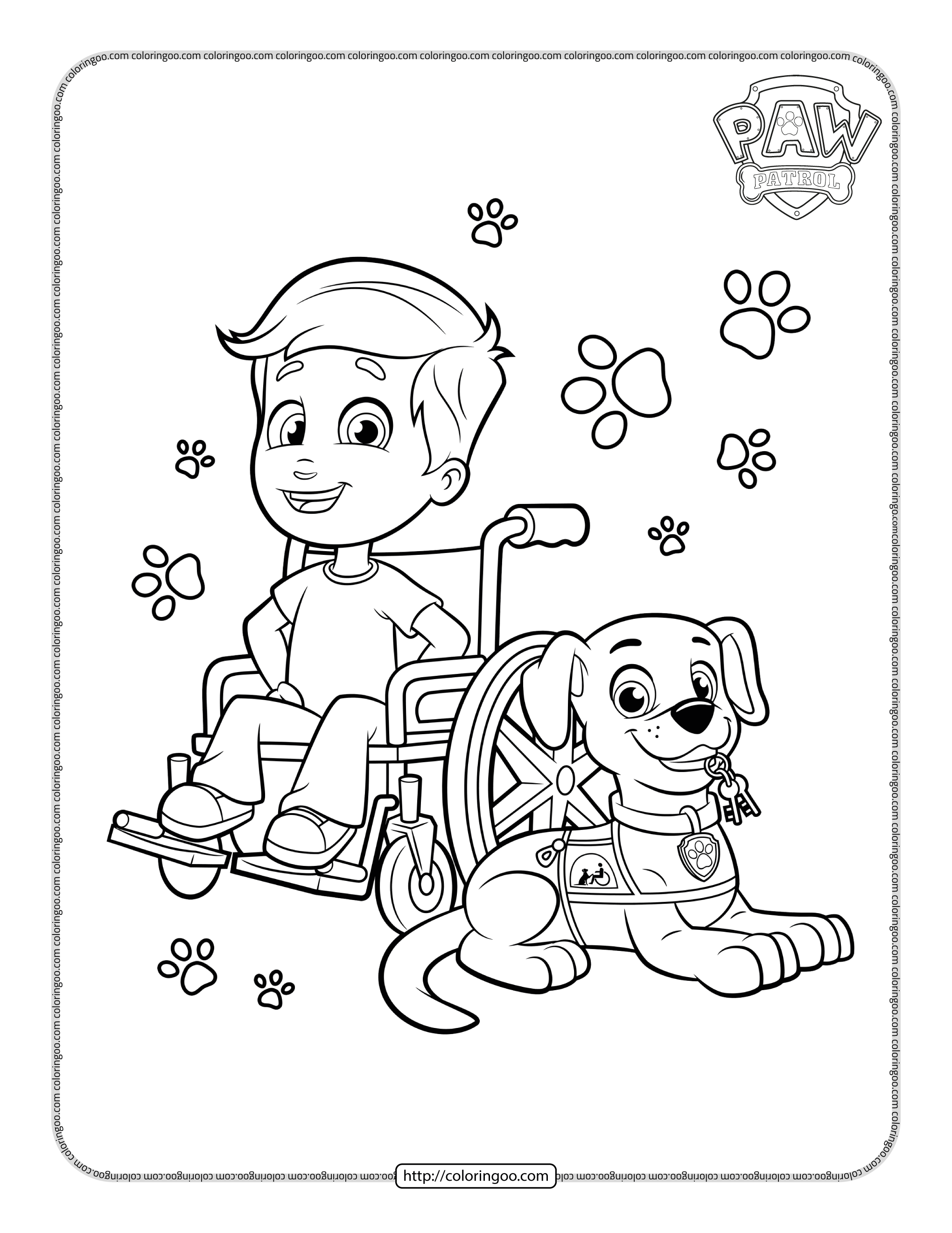 assistant puppy best friend coloring page