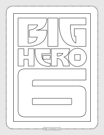 big hero 6 logo pdf coloring page