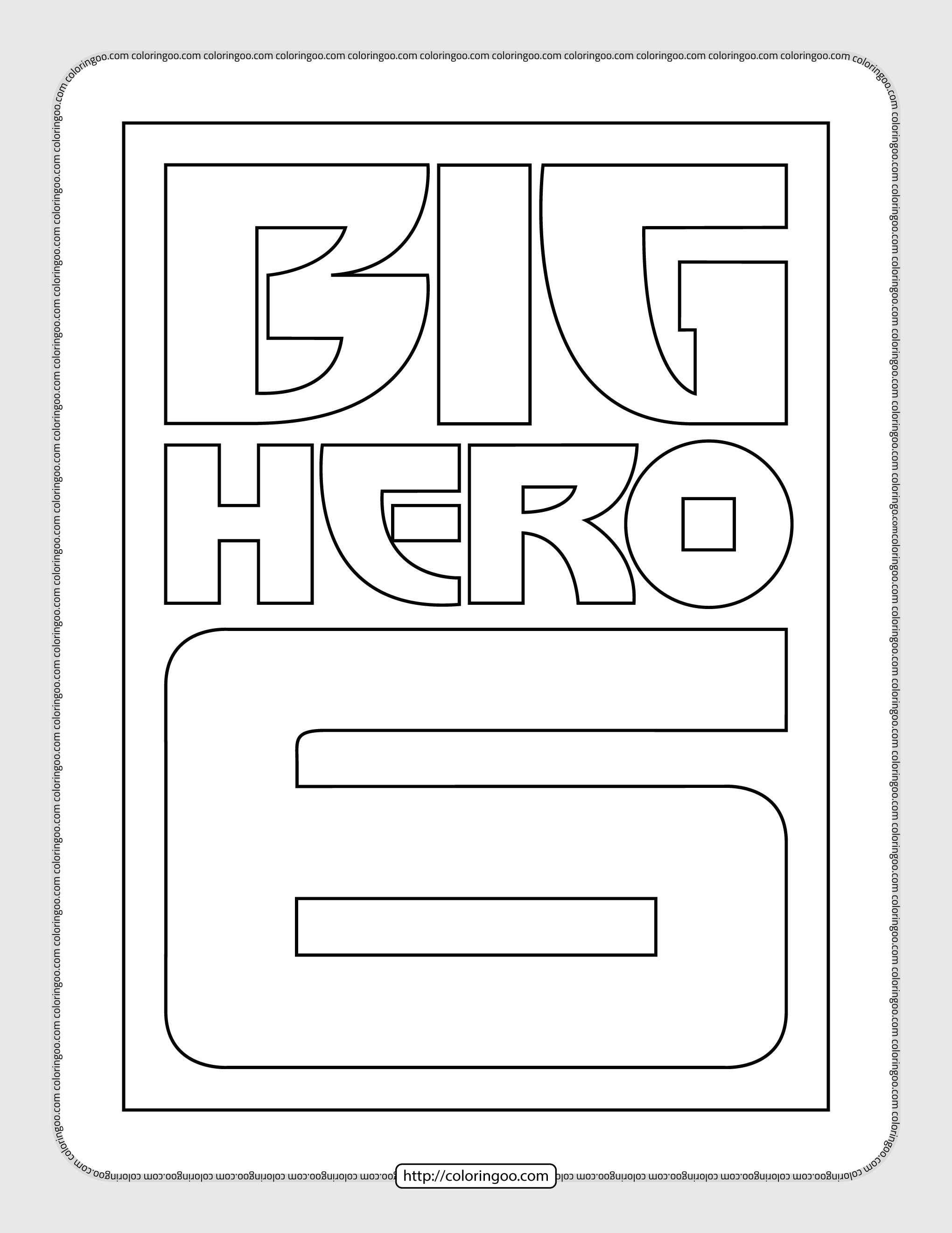 Big Hero 6 Logo Pdf Coloring Page