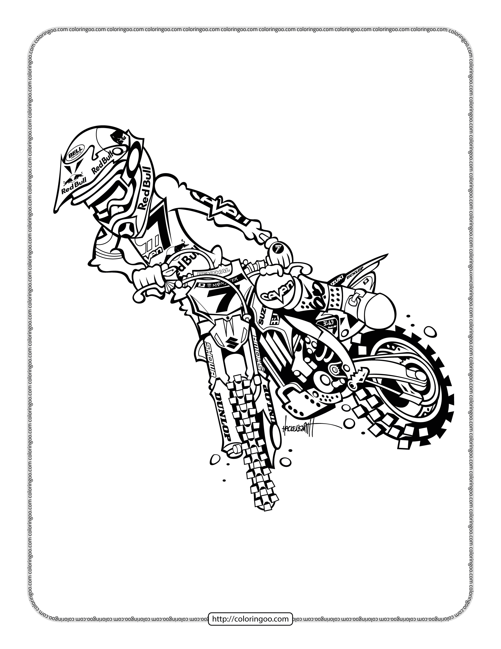 bike pdf coloring pages