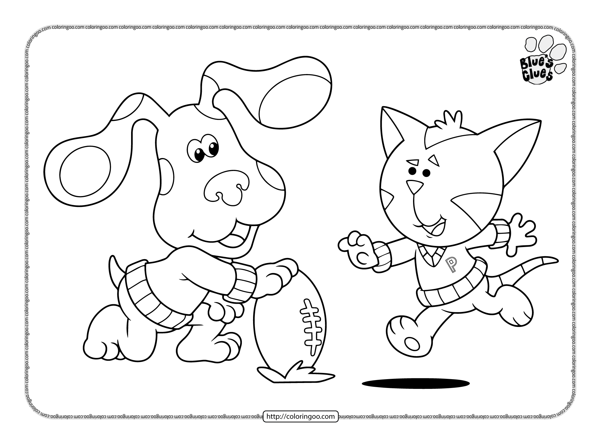 blue and periwinkle playing american football coloring page