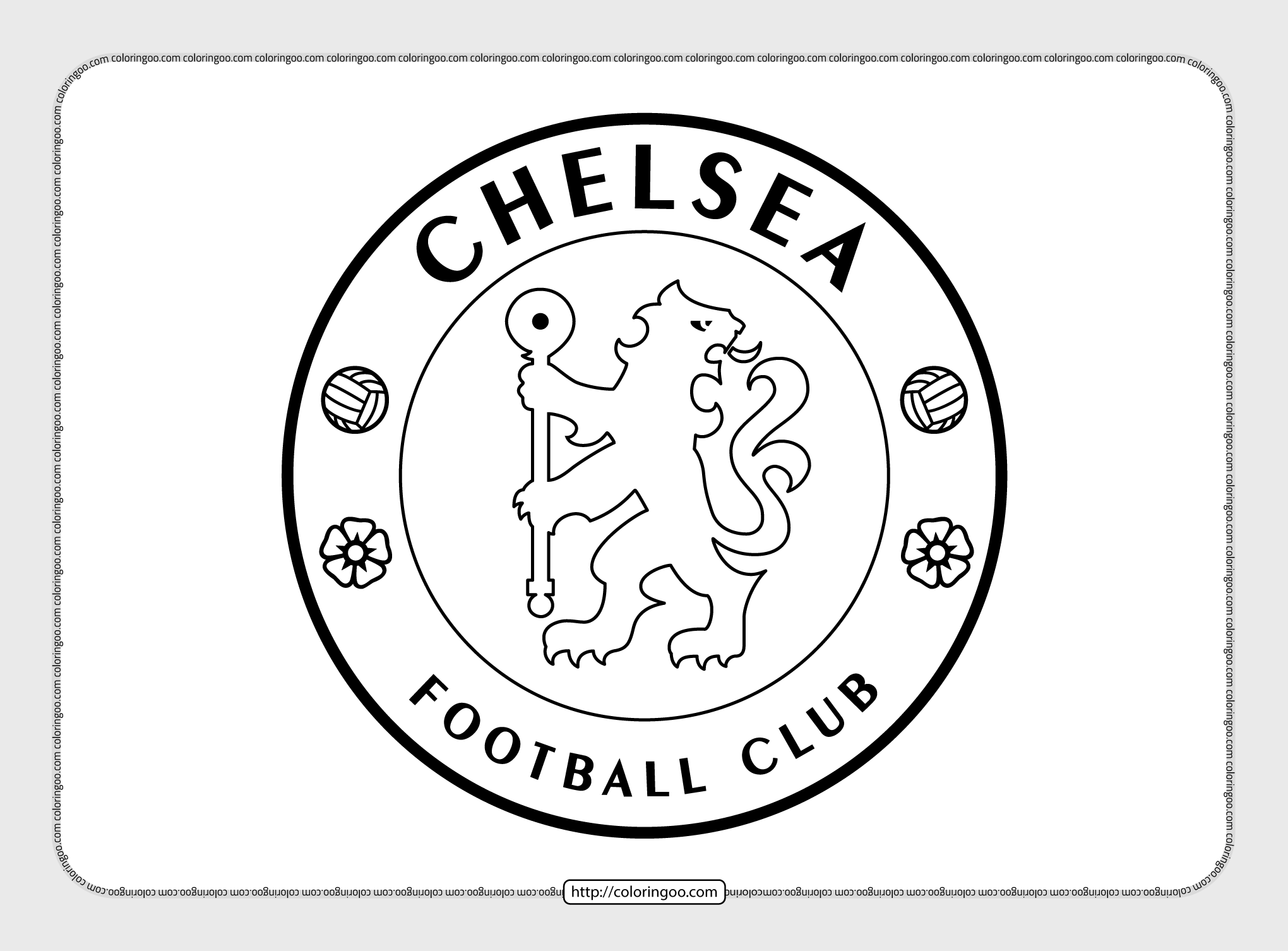 Chelsea Football Club Logo Coloring Page