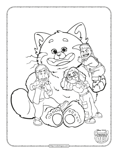 disney turning red movie coloring pages